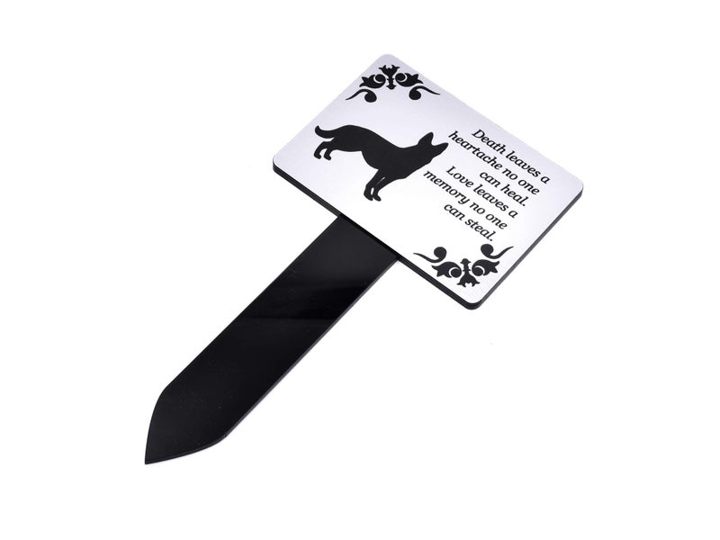 Origin Dog Memorial Plaque Stake Silver and Black - Outdoor Garden Waterproof (German Shepherd) - Image 3